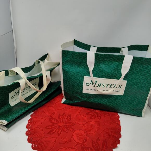 2X Masters Augusta National Golf Club Green Store Shopping Tote Bag - Picture 1 of 10
